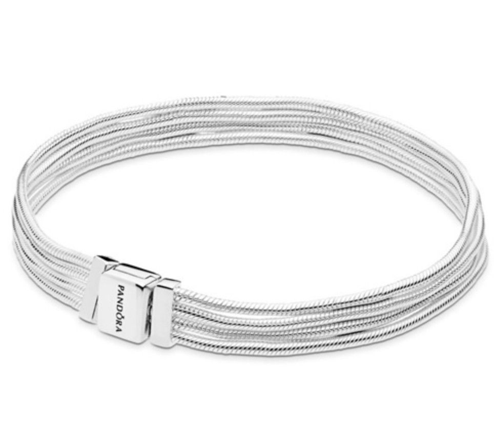 PANDORA™ Reflexions ™ Sterling Silver Multi Snake Chain Bracelet, Size: 16