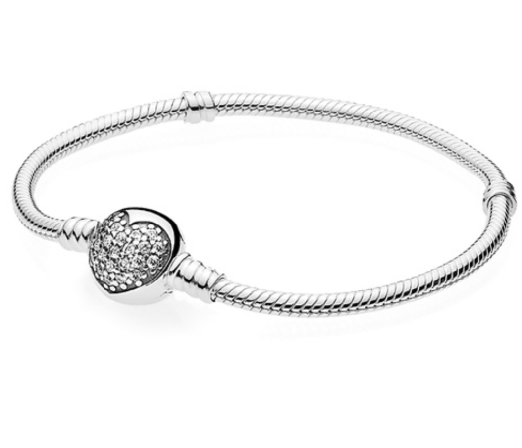 Pandora Moments Sparkling  Heart Clasp Bracelet | 18