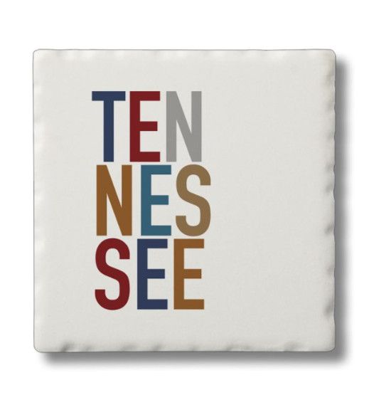 Tennessee Typography Coaster 4 Piece Set