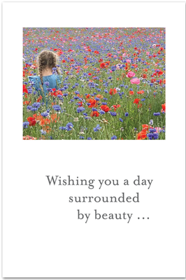Girl in Poppy Field Card