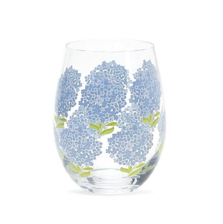 Hydrangea Stemless Wine Glass