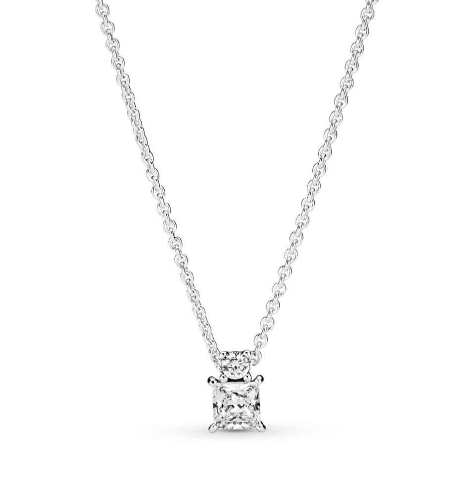 PANDORA™ Sparkling Collier Round and Square Pendant Necklace | 45