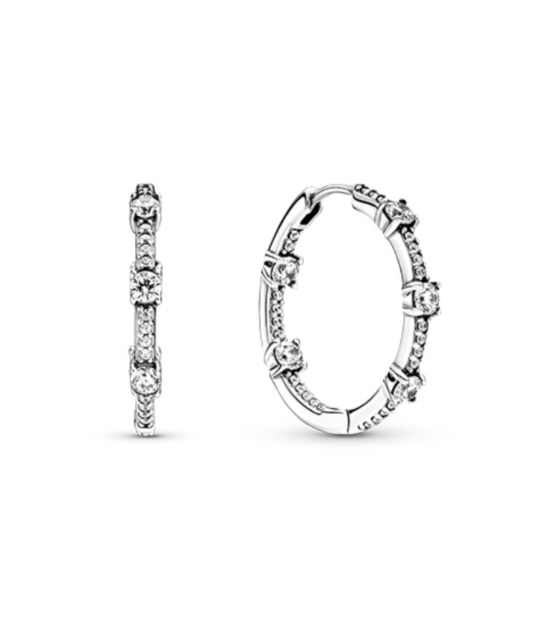 PANDORA™ Sparkling Pave Bars Hoop Earrings