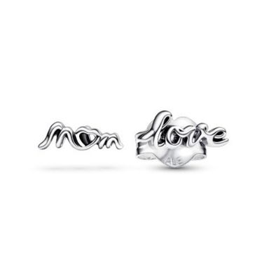 PANDORA™ Love MOM Sterling Stud Earrings