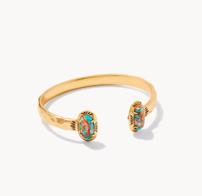 The Elton Bracelet Gold Bronze Turquoise Red Oyster