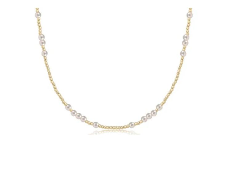 15&quot; Hope Unwritten Gold  Pearl Choker, Size: 3mm