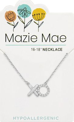 Mazie Mae Girls Necklace Silver XO