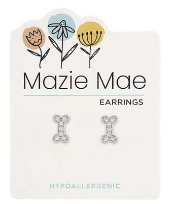 Mazie Mae Silver Dog Bone Earrings