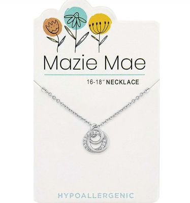 Mazie Mae Girls Necklace Silver Interlocking Circle Trio