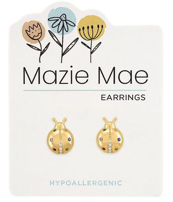 Mazie Mae Girls Earrings Gold Ladybug