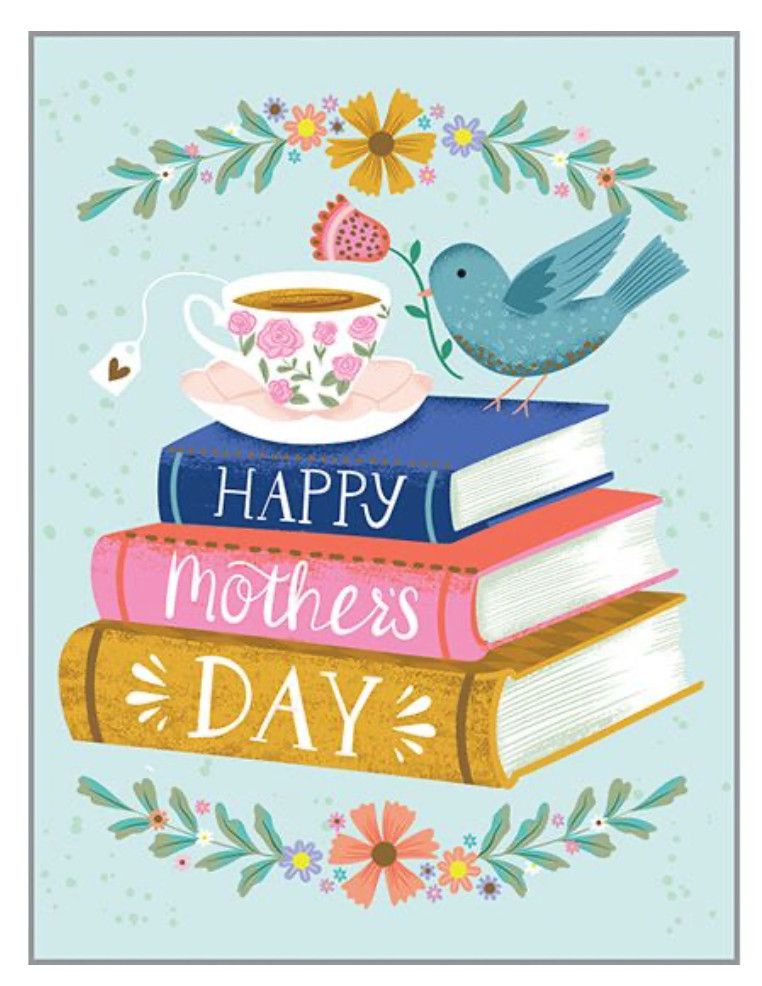 Books and Birds Mother&#39;s Day Card