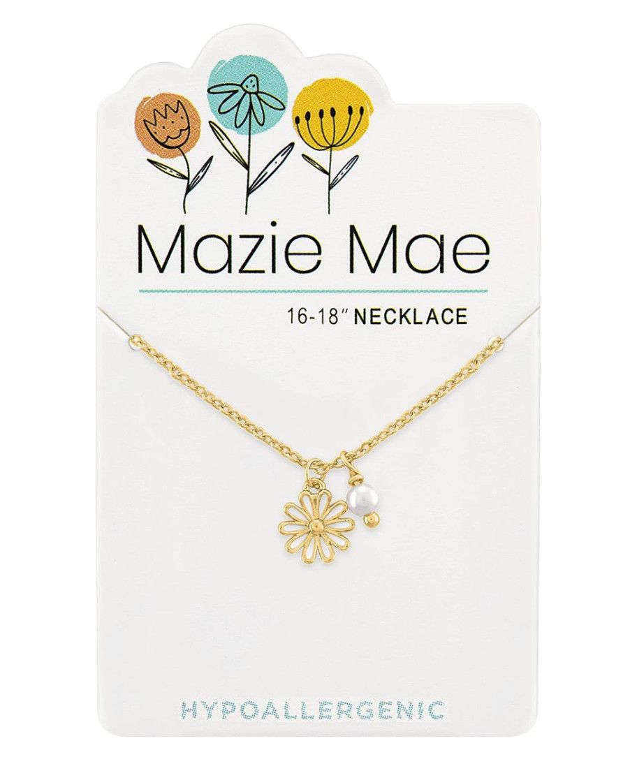 Mazie Mae Girls Necklace | Daisy + Pearl Dangle