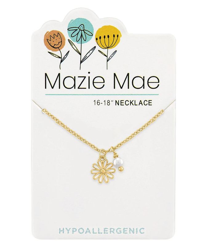 Mazie Mae Girls Necklace | Daisy + Pearl Dangle