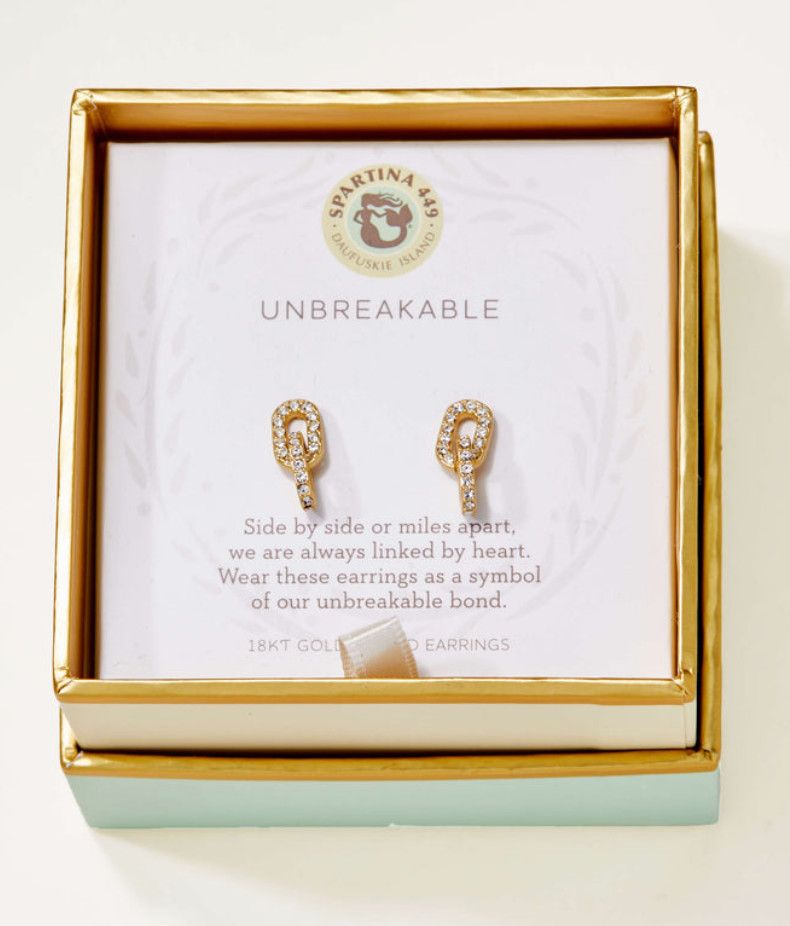 SLV Unbreakable/Links Stud Earrings, Color: Gold