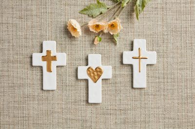 Ceramic + Gold Cross