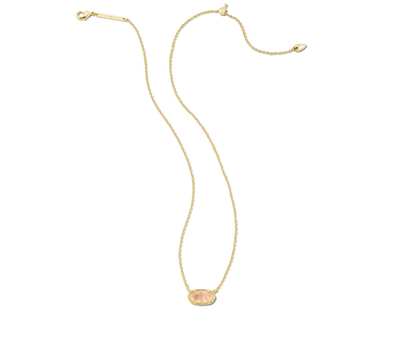 The Grayson Pendant Gold Rose Quartz