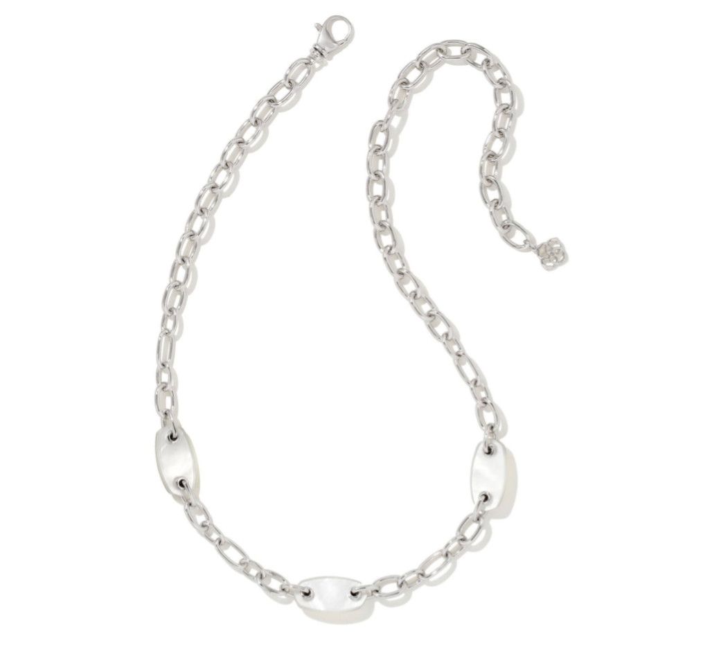 The Ashlyn Mixed Chain Silver Ivory Mother of Pearl