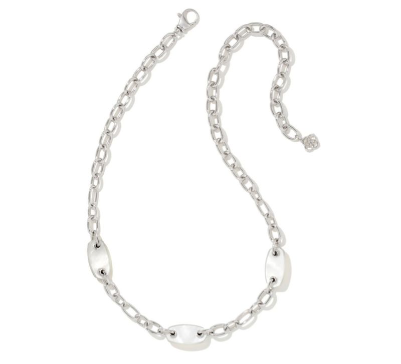 The Ashlyn Mixed Chain Silver Ivory Mother of Pearl