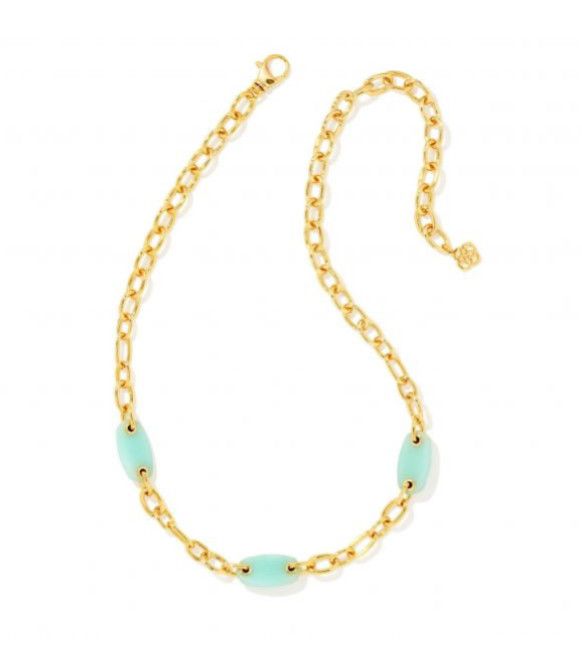 The Ashlyn Mixed Chain Gold Teal Amazonite