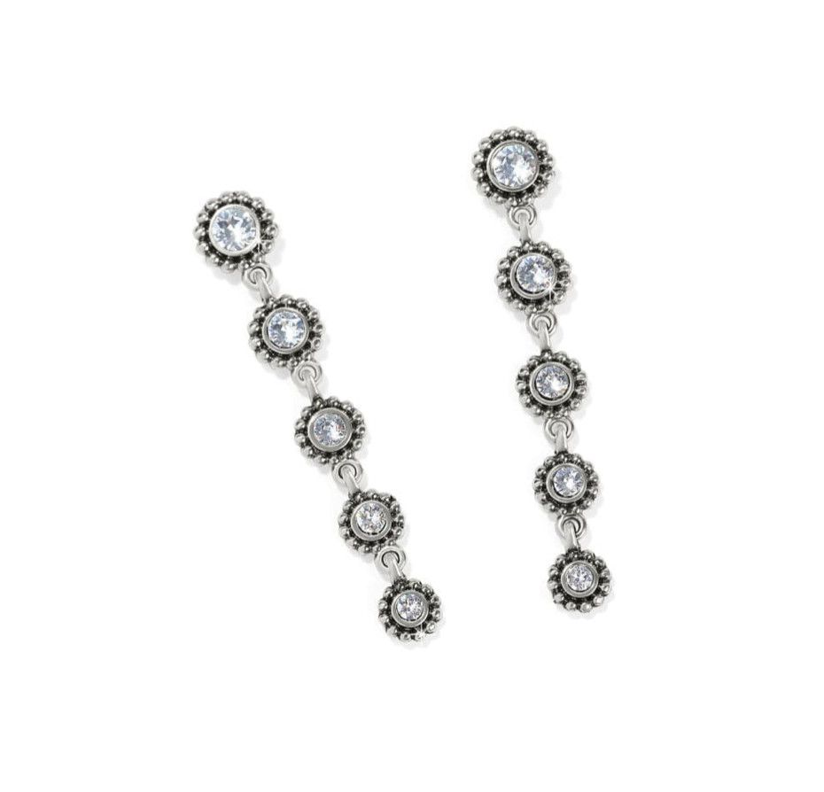 Twinkle Drops Post Drop Earrings (Clear Stones)