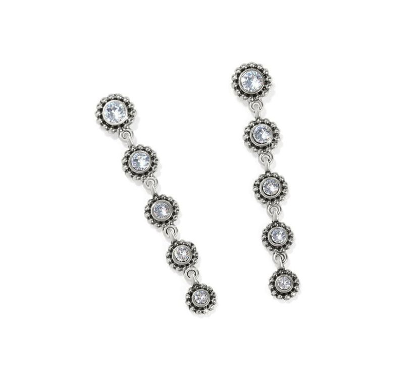 Twinkle Drops Post Drop Earrings (Clear Stones)
