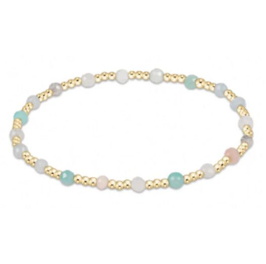 Gemstone Gold Sincerity Pattern 3mm Bead Bracelet Hot Mess SS25