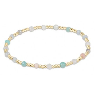 Gemstone Gold Sincerity Pattern 3mm Bead Bracelet Hot Mess SS25