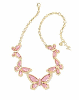 The Dolly Parton x Kendra Scott 1974 Gold Necklace in Light Pink Abalone