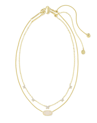 The Dolly Parton x Kendra Scott Gold Elisa Multi Strand Necklace in Iridescent Drusy