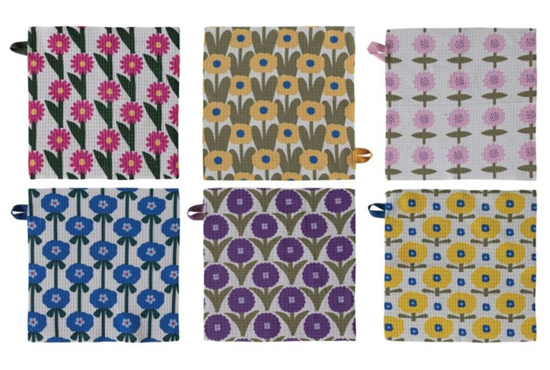 Bold Floral Microfiber Dishcloth