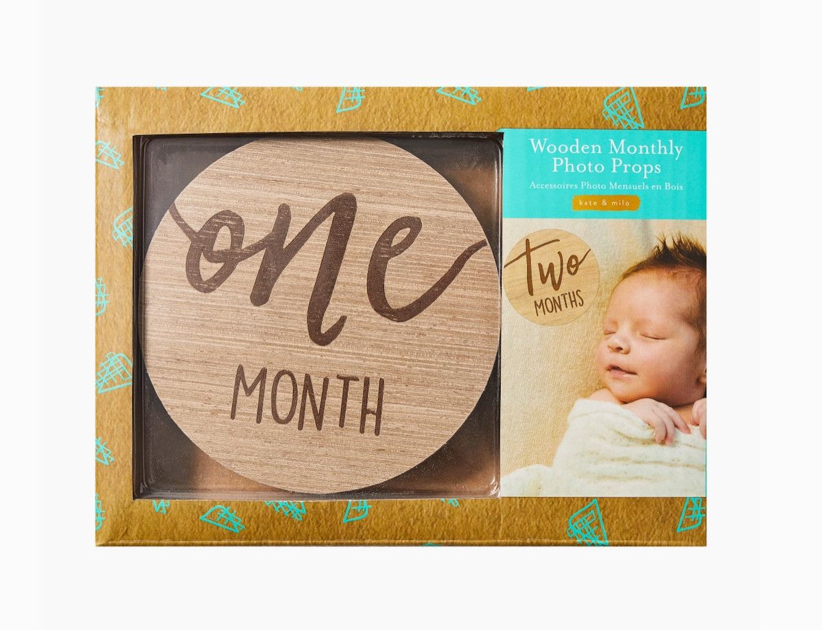 Baby Wooden Milestone Marker Photo Props, Color: Neutral