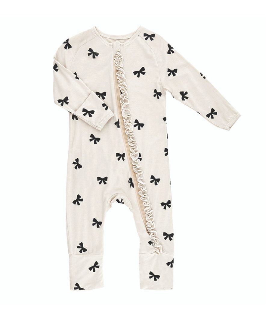Bow Cozy Romper, Size: 0-3m