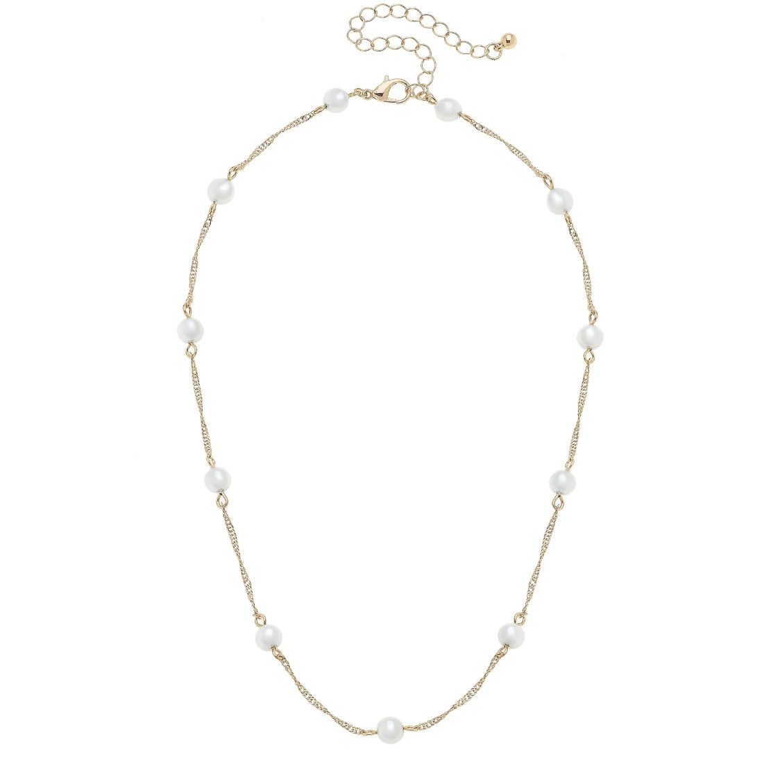 The Audrey Pearl Necklace Ivory + Gold