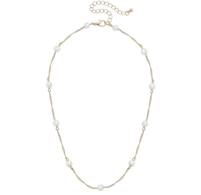 The Audrey Pearl Necklace Ivory + Gold
