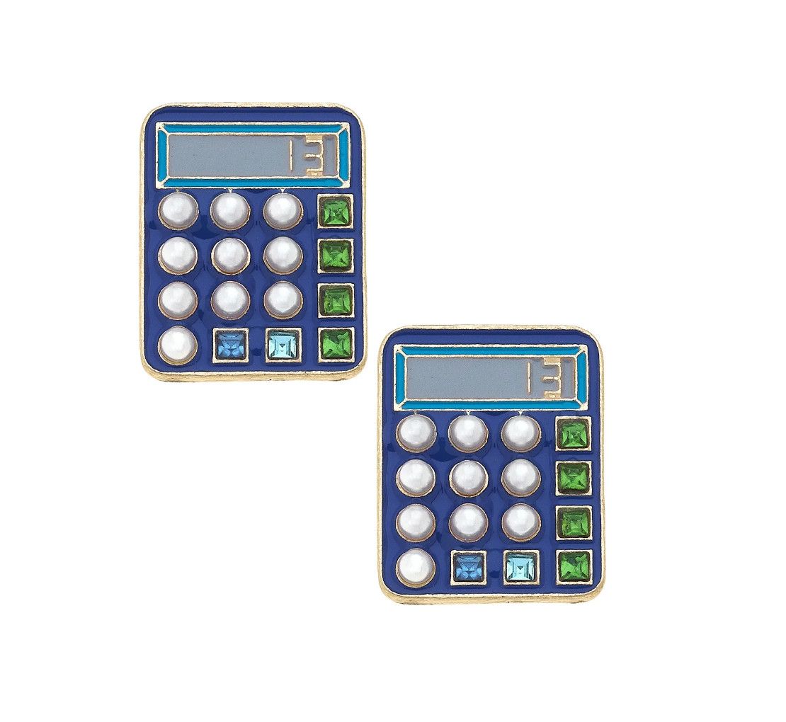 The Calculator Stud Earrings | Blue