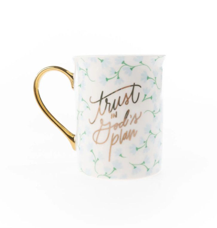 Trust in God&#39;s Plan Gold Handle Mug