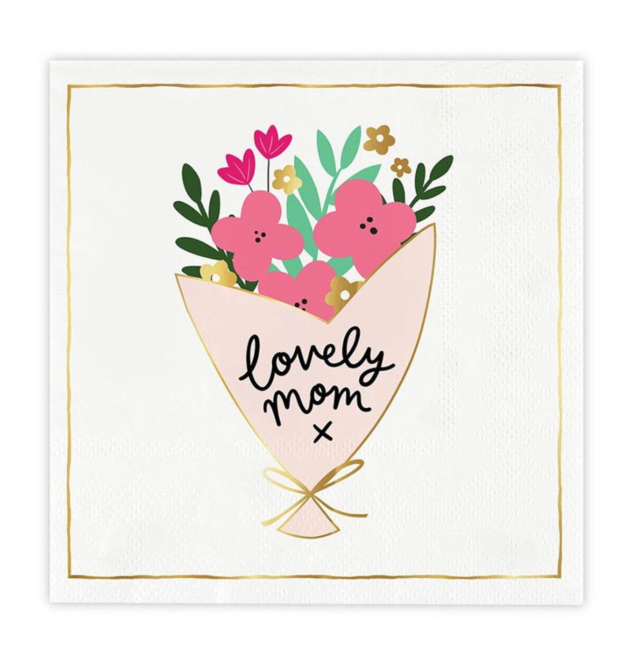 Lovely Mom Foil Beverage Napkin