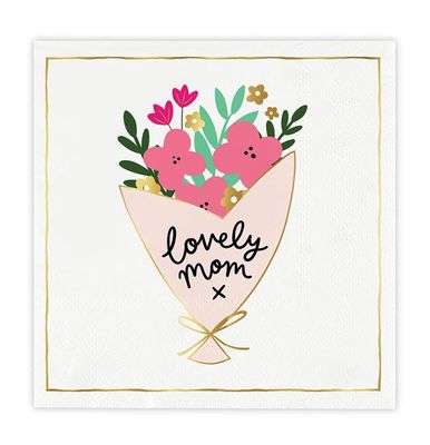 Lovely Mom Foil Beverage Napkin