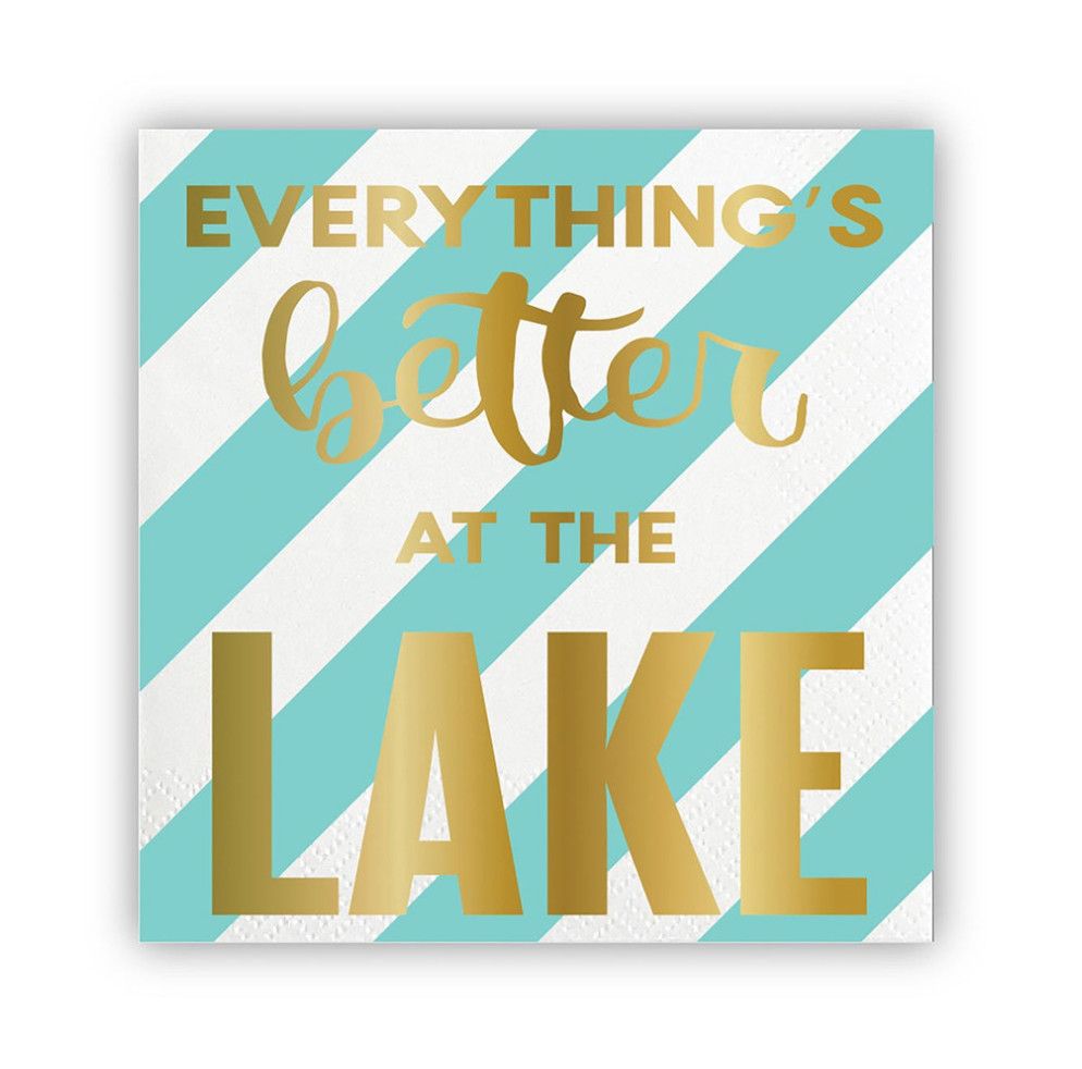 Everything&#39;s Better at the Lake Foil Beverage Napkin