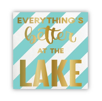 Everything&#39;s Better at the Lake Foil Beverage Napkin