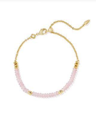 The Deliah Delicate Gold Chain Bracelet Rose Quartz