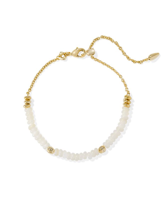 The Deliah Delicate Gold Chain Bracelet Ivory Mother of Pearl