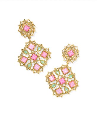 The Mallory Rose Statement Earrings in Gold Multi Mix