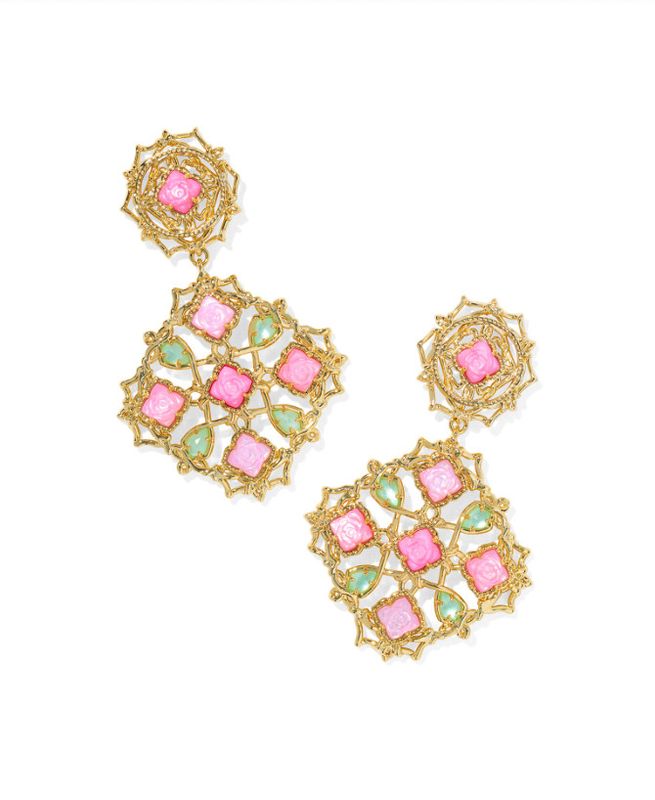 The Mallory Rose Statement Earrings in Gold Multi Mix