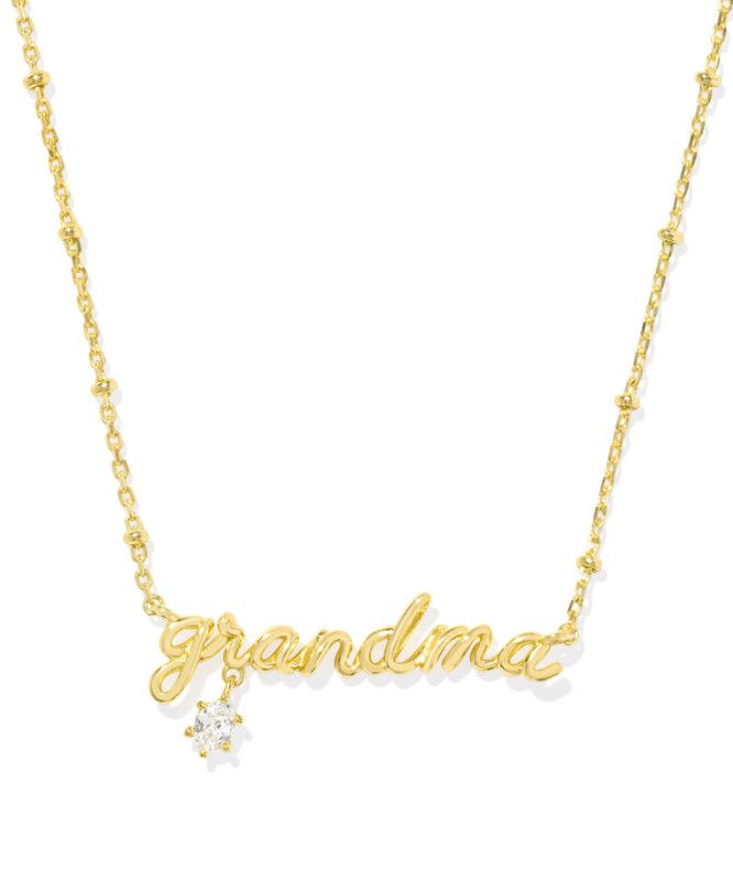 The Grandma Crystal Pendant Necklace in Gold