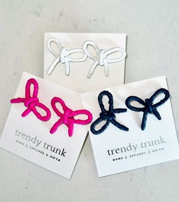 The Kendall Raffia Tied Bow Earrings