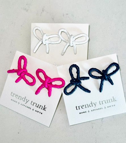The Kendall Raffia Tied Bow Earrings