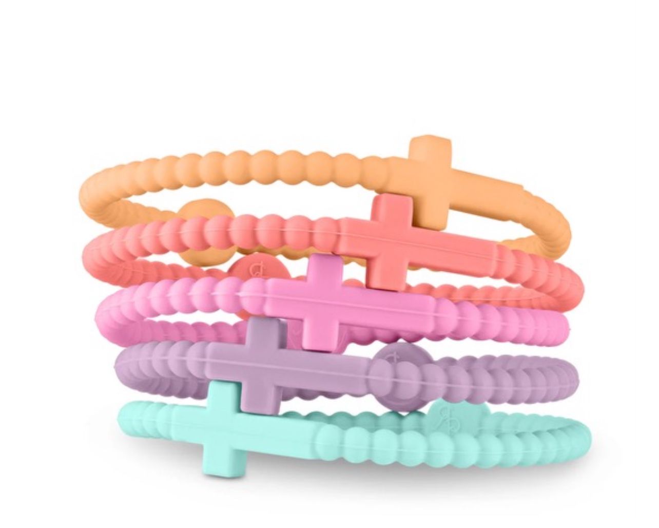 Jesus Cross Silicone Bracelet Orange, Size: Small