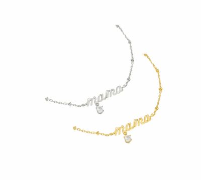 The Mama Crystal Delicate Chain Bracelet