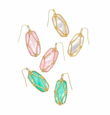 The Elle Lattice Frame Gold Drop Earring